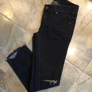 Free People Black Distressed Skinny Jeans